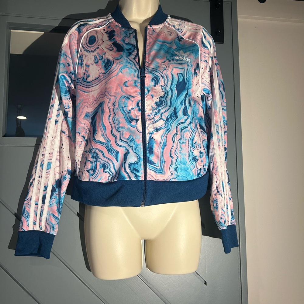 Adidas girls size L Pink and Blue Jacket